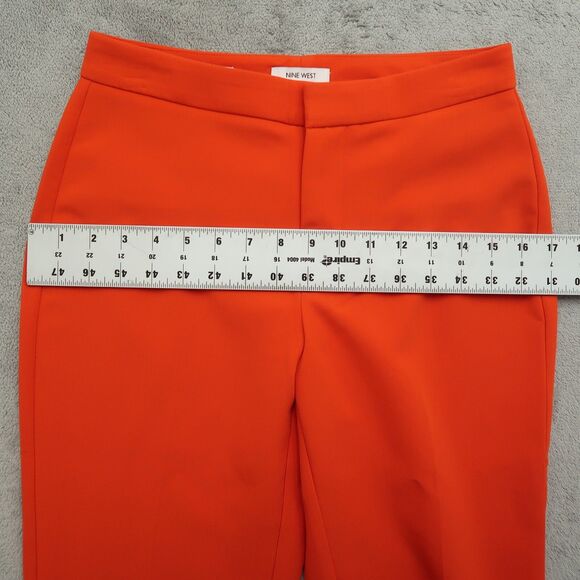 Nine West Pants Women's Size 2 Orange Mid-Rise Kick Flare 26" Inseam Stretch - Picture 7 of 16